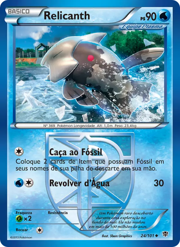 Carta Relicanth, número 24/101 da coleção Explosão de Plasma