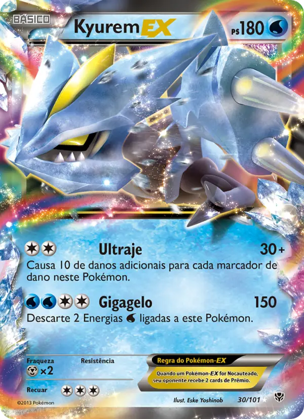 Carta Kyurem-EX, número 30/101 da coleção Explosão de Plasma