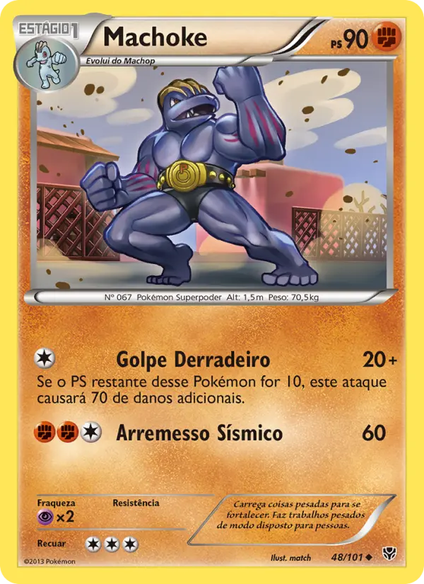 Carta Machoke, número 48/101 da coleção Explosão de Plasma
