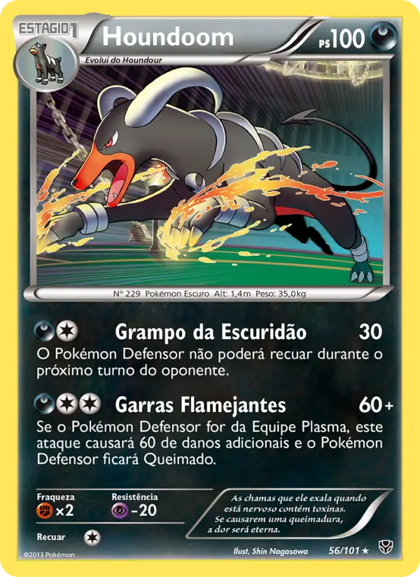 Carta Houndoom, número 56/101 da coleção Explosão de Plasma