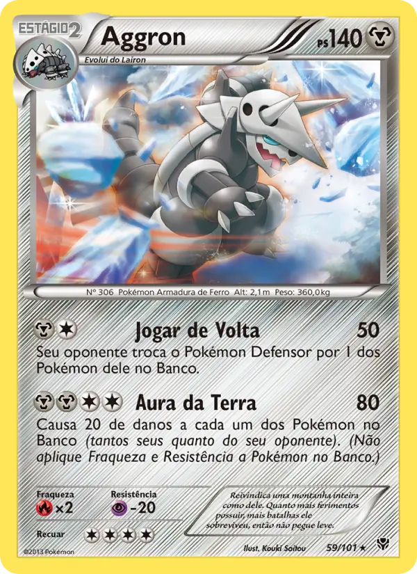 Carta Aggron, número 59/101 da coleção Explosão de Plasma