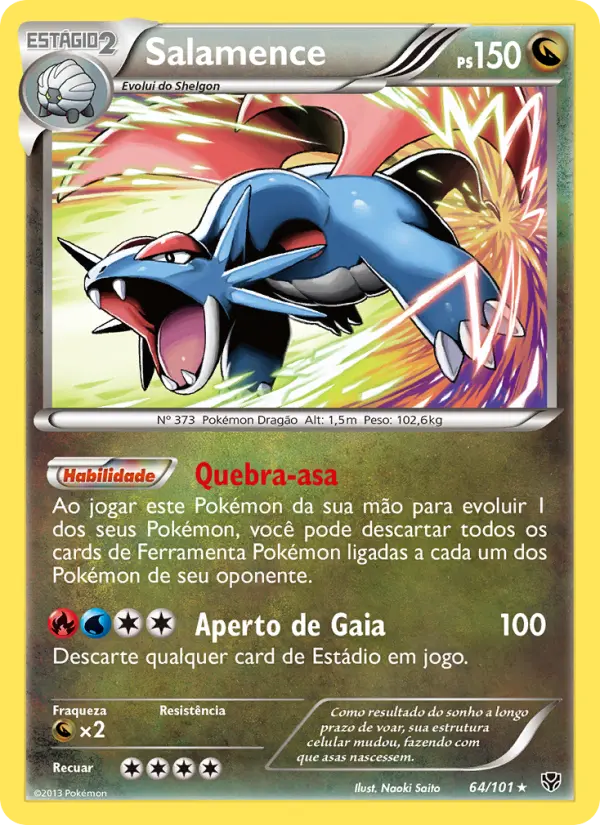 Carta Salamence, número 64/101 da coleção Explosão de Plasma