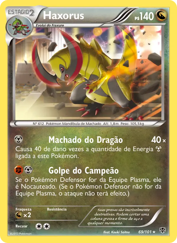 Carta Haxorus, número 69/101 da coleção Explosão de Plasma