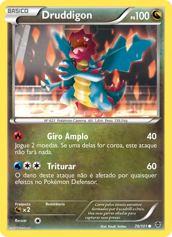 Carta Druddigon, número 70/101 da coleção Explosão de Plasma