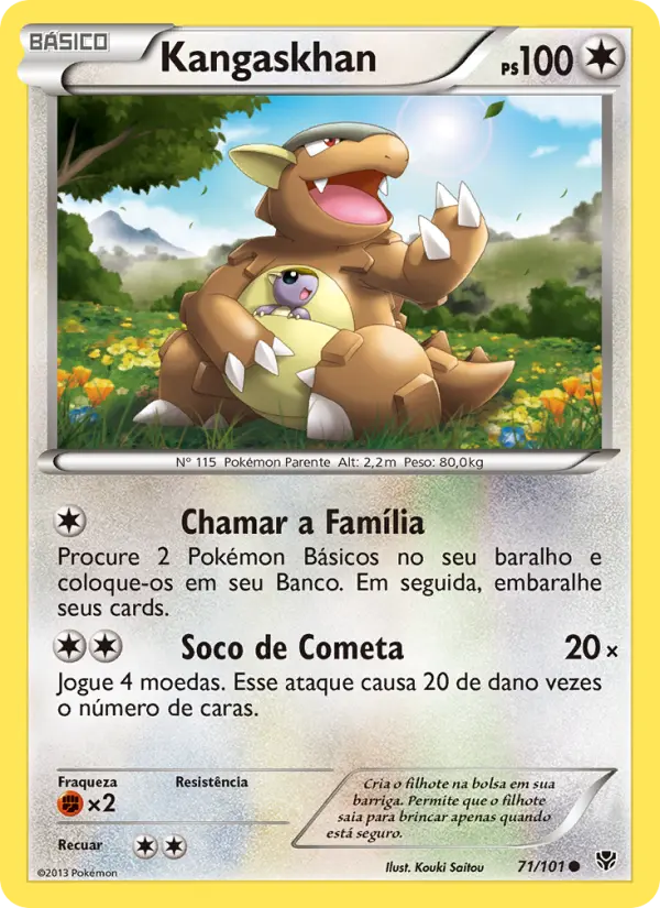 Carta Kangaskhan, número 71/101 da coleção Explosão de Plasma