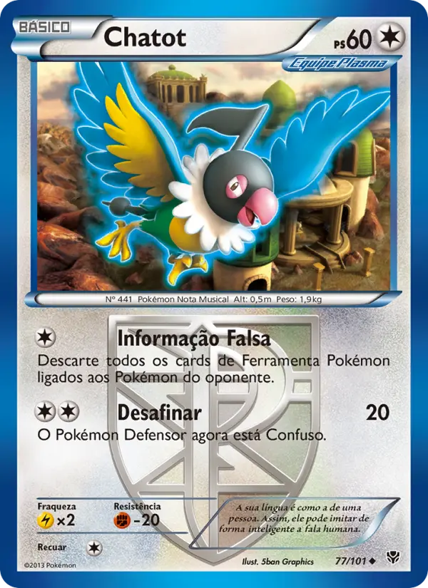 Carta Chatot, número 77/101 da coleção Explosão de Plasma