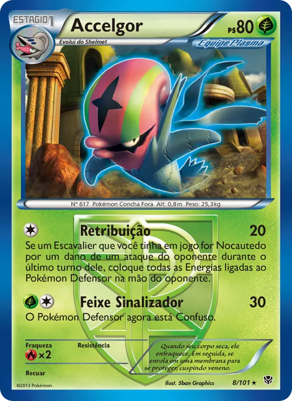 Carta Accelgor, número 8/101 da coleção Explosão de Plasma