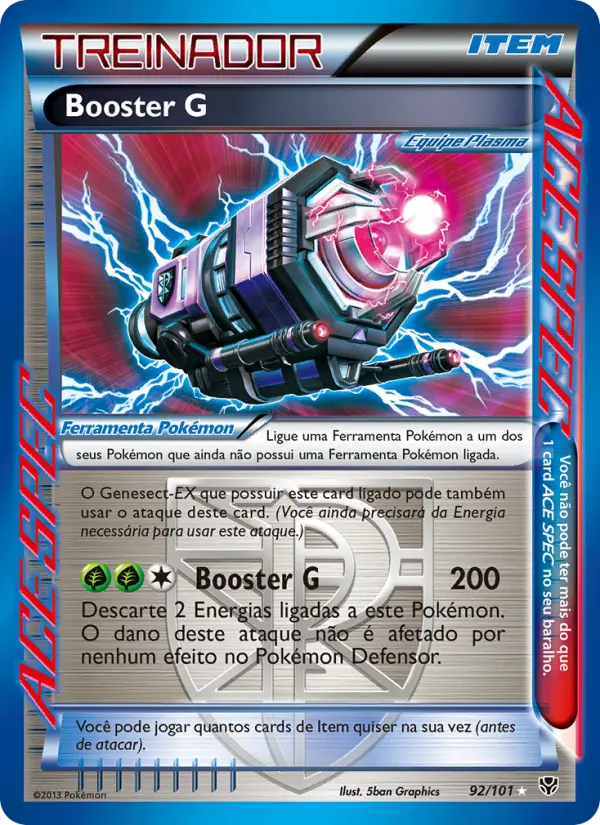 Carta Booster G, número 92/101 da coleção Explosão de Plasma
