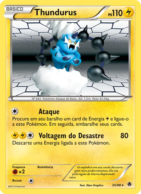 Carta Thundurus, número 35/98 da coleção Poderes Emergentes