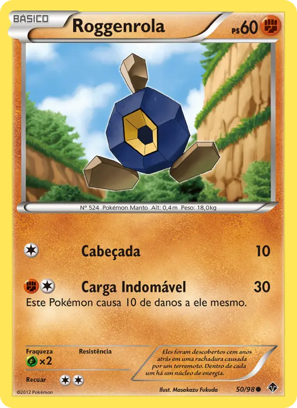 Carta Roggenrola, número 50/98 da coleção Poderes Emergentes