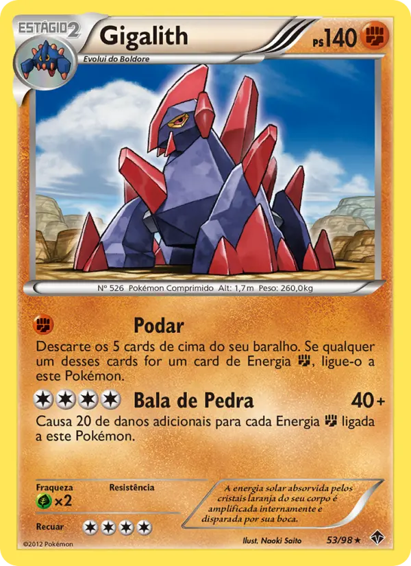 Carta Gigalith, número 53/98 da coleção Poderes Emergentes