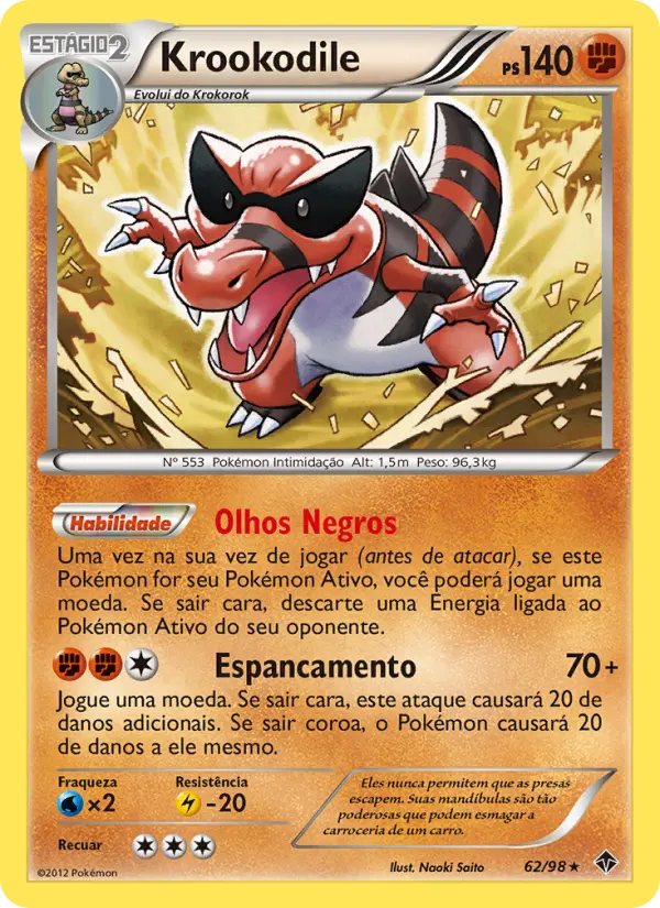 Carta Krookodile, número 62/98 da coleção Poderes Emergentes