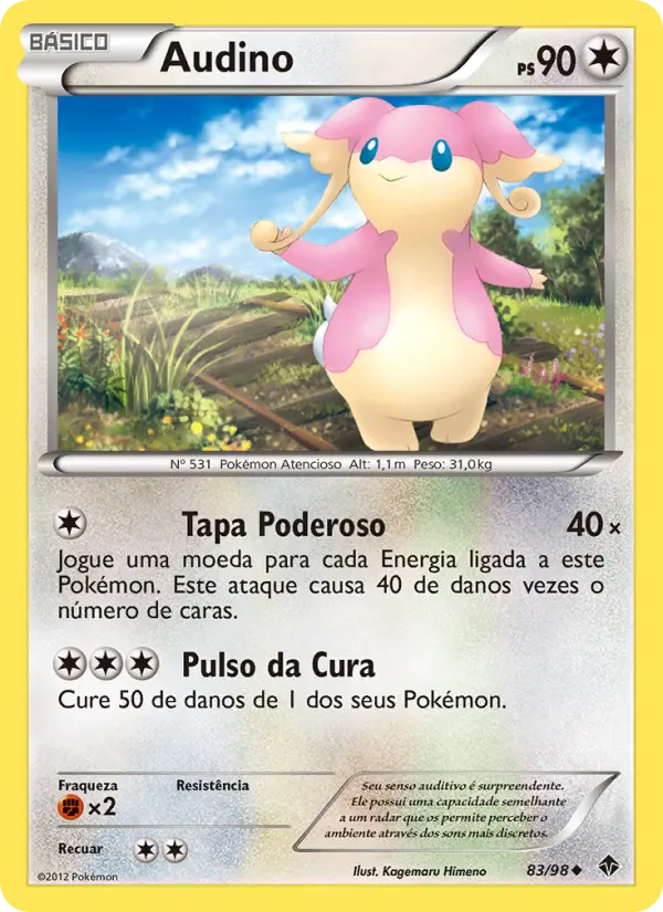 Carta Audino, número 83/98 da coleção Poderes Emergentes