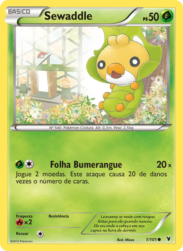 Carta Sewaddle, número 1/101 da coleção Vitórias Nobres