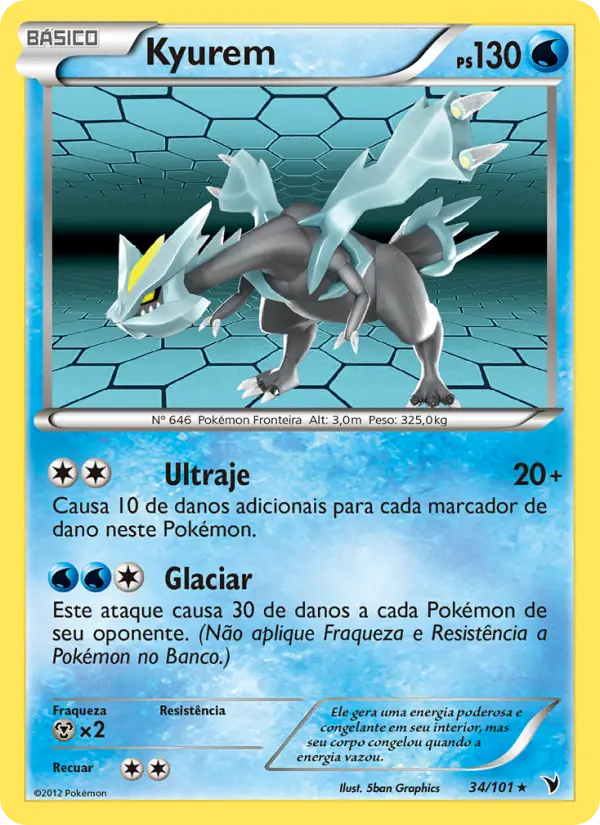 Carta Kyurem, número 34/101 da coleção Vitórias Nobres