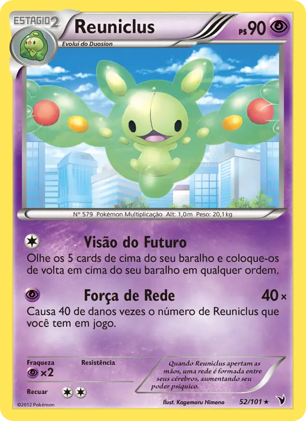 Carta Reuniclus, número 52/101 da coleção Vitórias Nobres