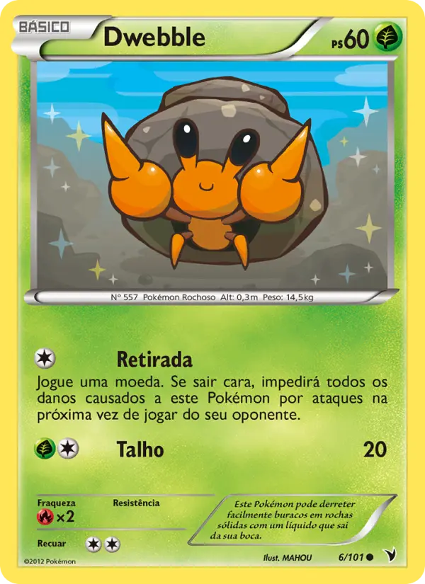 Carta Dwebble, número 6/101 da coleção Vitórias Nobres