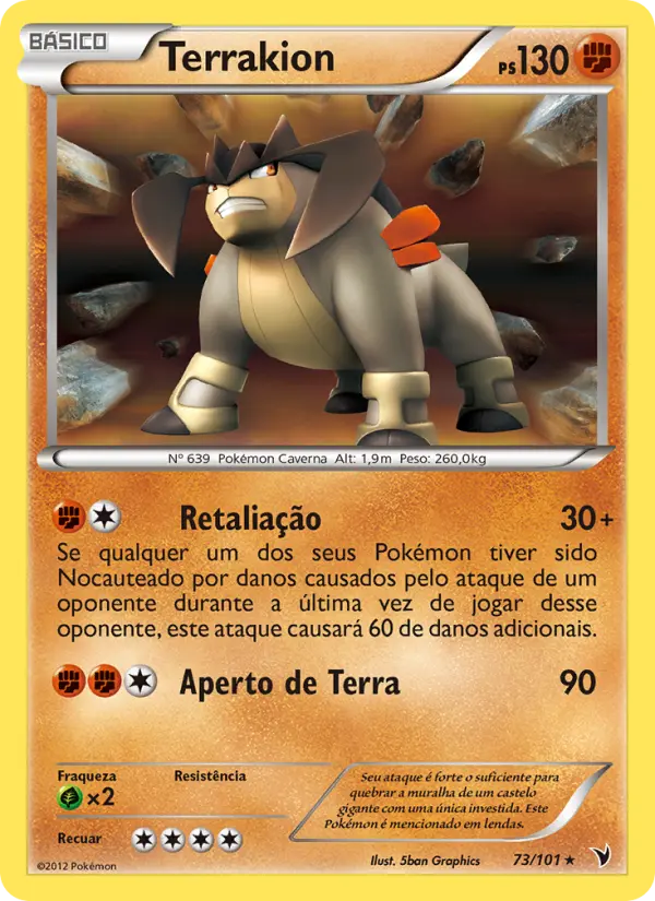 Carta Terrakion, número 73/101 da coleção Vitórias Nobres