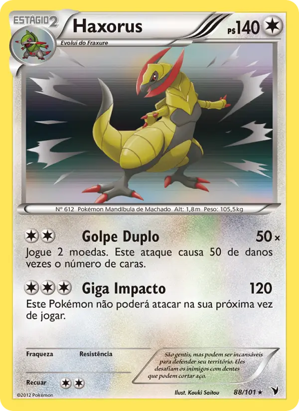 Carta Haxorus, número 88/101 da coleção Vitórias Nobres