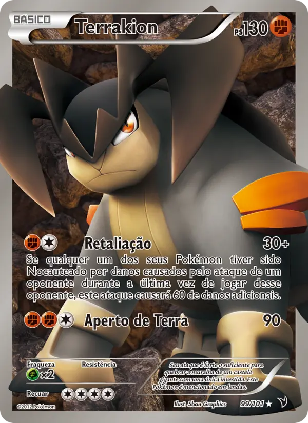 Carta Terrakion, número 99/101 da coleção Vitórias Nobres