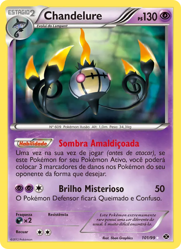 Carta Chandelure, número 101/99 da coleção Próximos Destinos