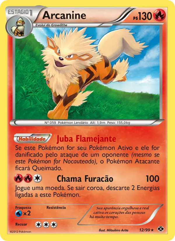 Carta Arcanine, número 12/99 da coleção Próximos Destinos