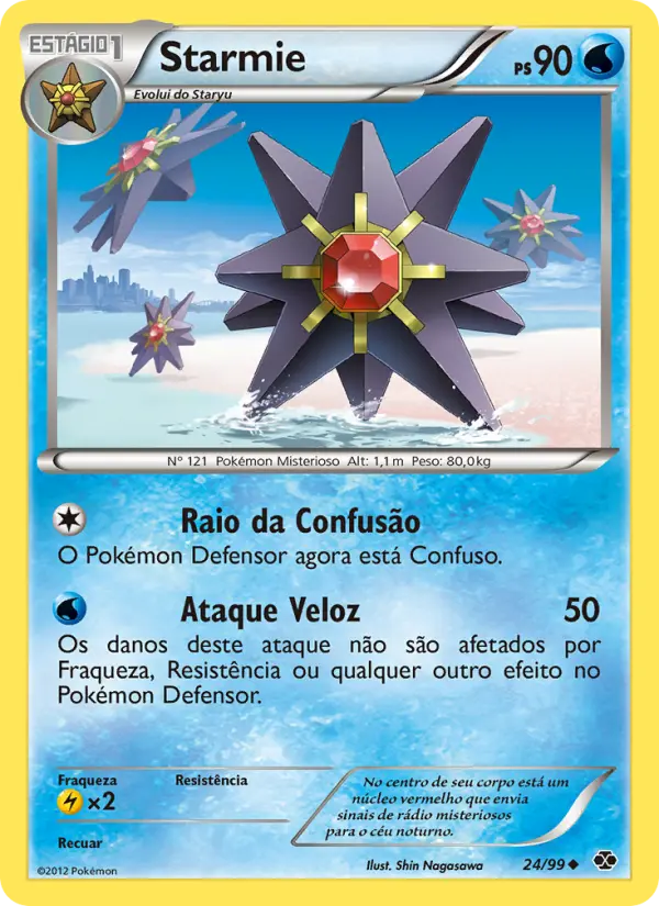 Carta Starmie, número 24/99 da coleção Próximos Destinos