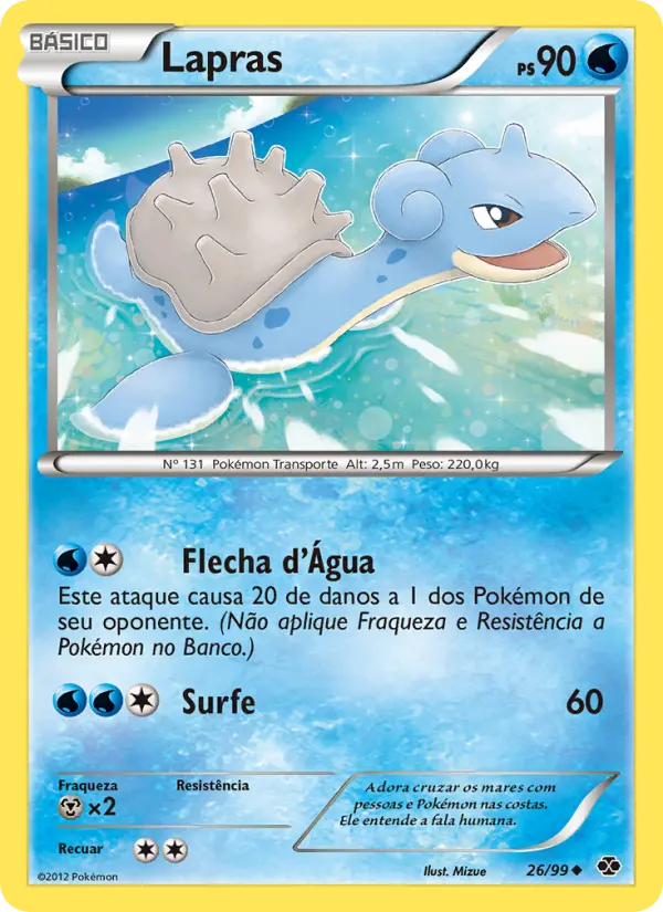 Carta Lapras, número 26/99 da coleção Próximos Destinos