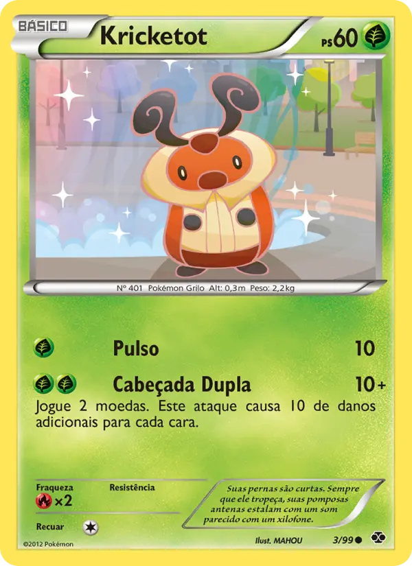 Carta Kricketot, número 3/99 da coleção Próximos Destinos