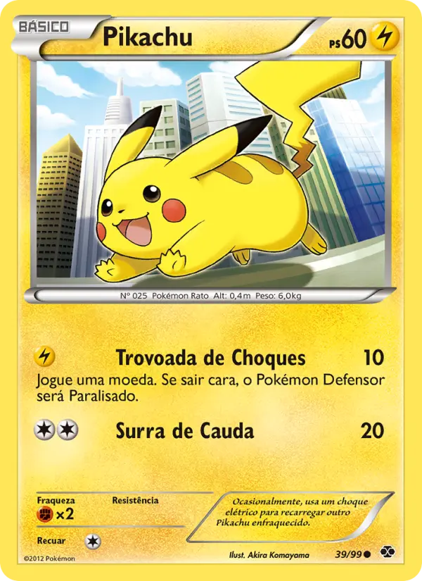 Carta Pikachu, número 39/99 da coleção Próximos Destinos