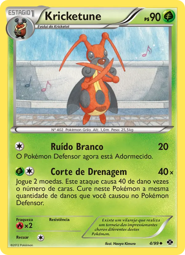 Carta Kricketune, número 4/99 da coleção Próximos Destinos