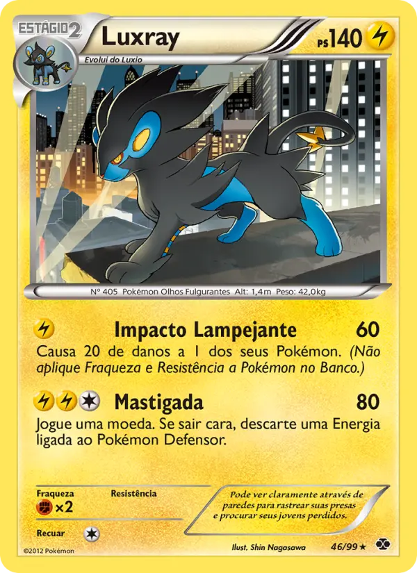 Carta Luxray, número 46/99 da coleção Próximos Destinos