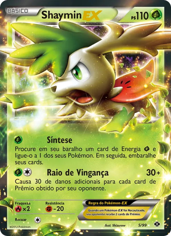 Carta Shaymin-EX, número 5/99 da coleção Próximos Destinos