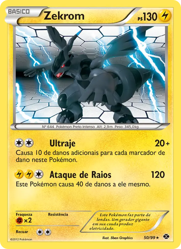 Carta Zekrom, número 50/99 da coleção Próximos Destinos