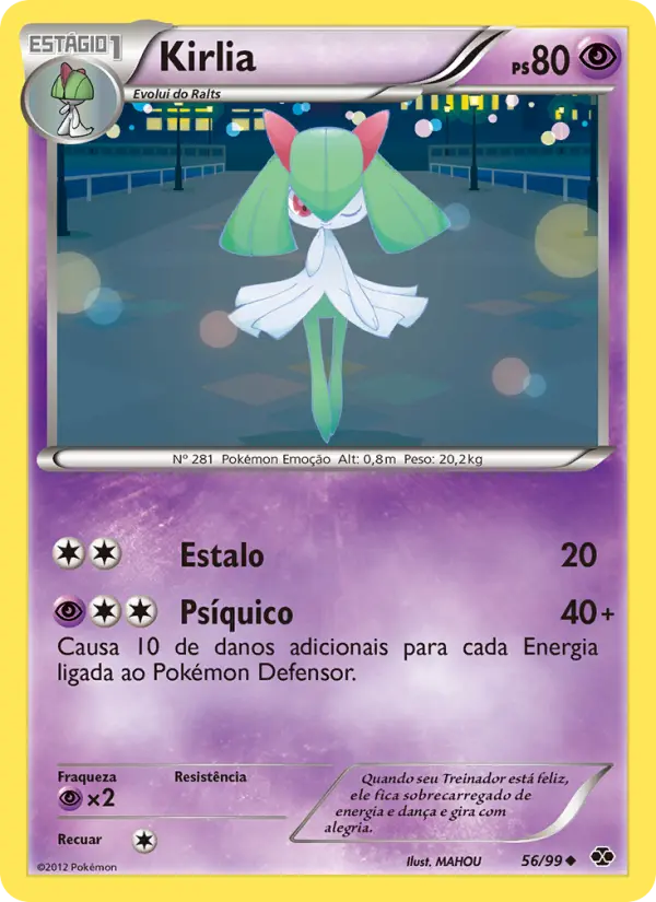 Carta Kirlia, número 56/99 da coleção Próximos Destinos