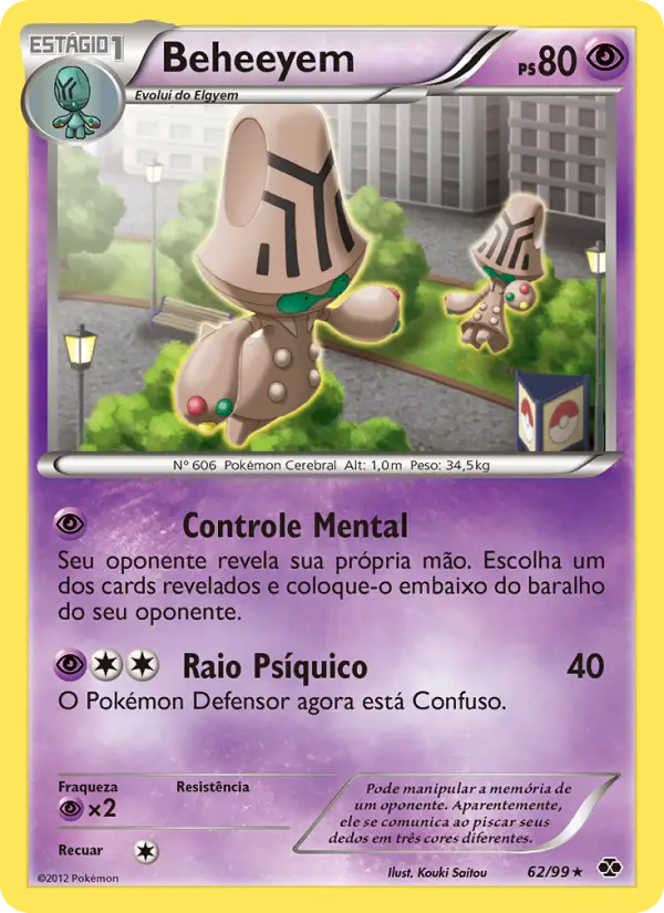 Carta Beheeyem, número 62/99 da coleção Próximos Destinos