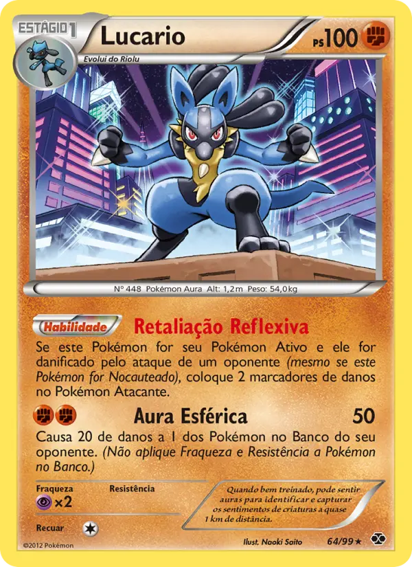 Carta Lucario, número 64/99 da coleção Próximos Destinos