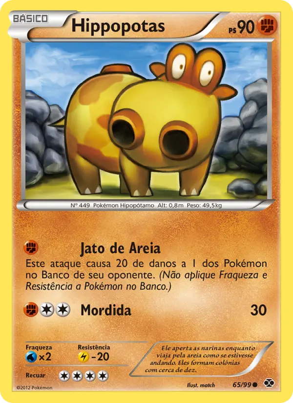 Carta Hippopotas, número 65/99 da coleção Próximos Destinos