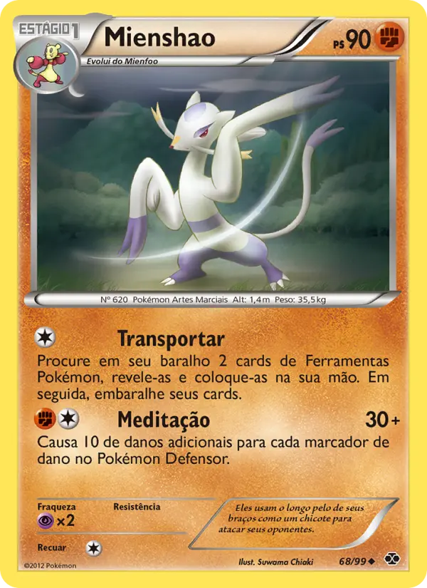 Carta Mienshao, número 68/99 da coleção Próximos Destinos
