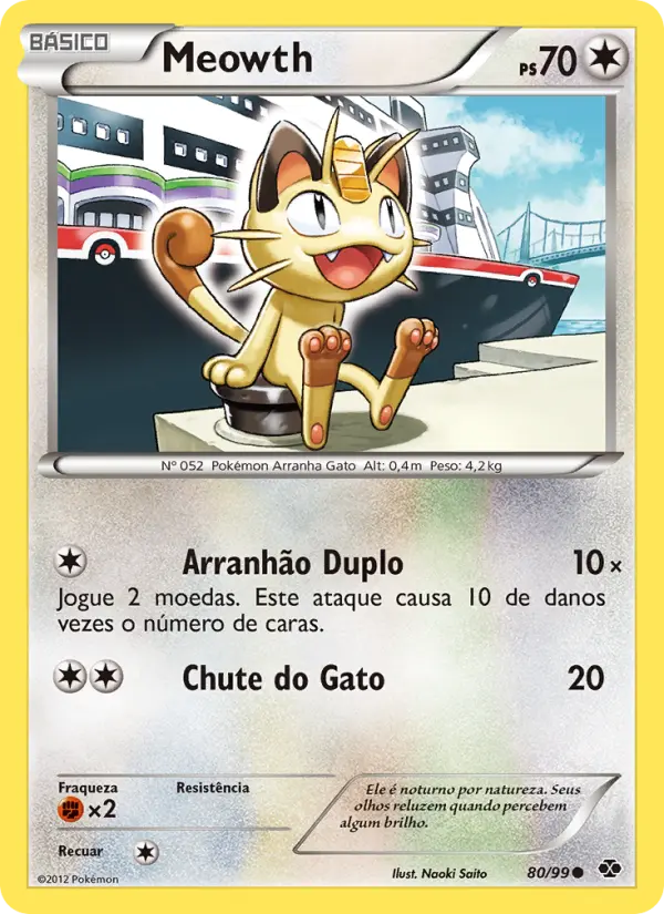 Carta Meowth, número 80/99 da coleção Próximos Destinos