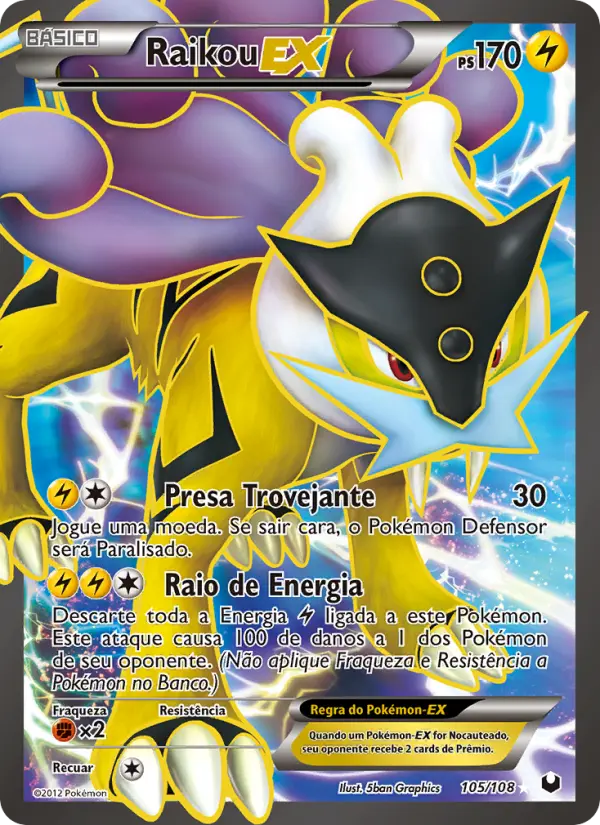 Carta Raikou-EX, número 105/108 da coleção Exploradores da Escuridão