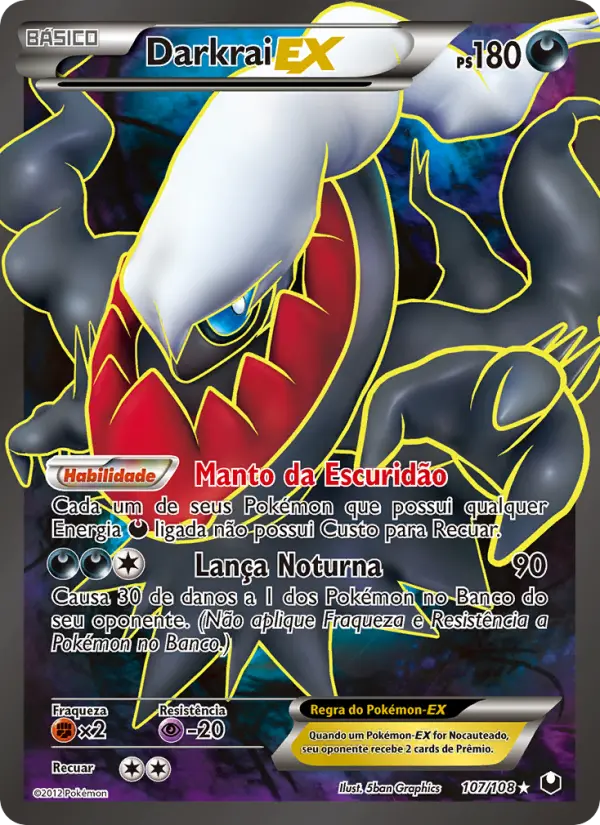 Carta Darkrai-EX, número 107/108 da coleção Exploradores da Escuridão