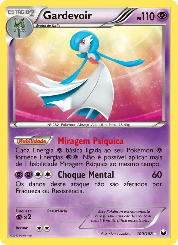 Carta Gardevoir, número 109/108 da coleção Exploradores da Escuridão