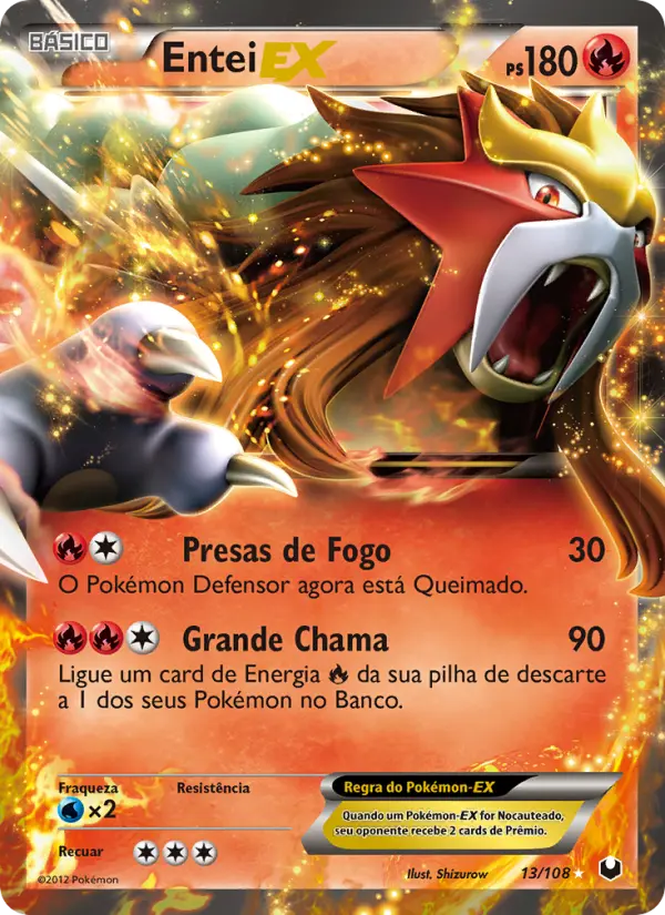 Carta Entei-EX, número 13/108 da coleção Exploradores da Escuridão