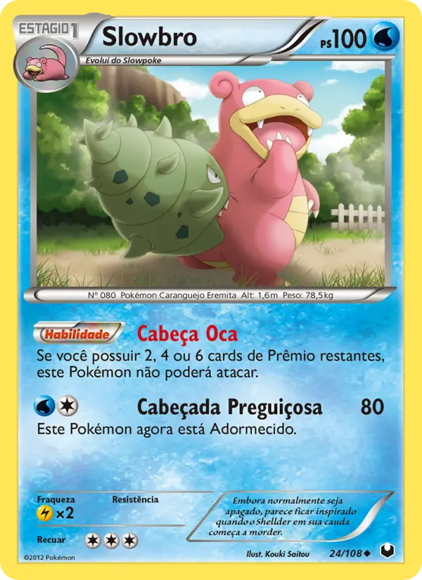 Carta Slowbro, número 24/108 da coleção Exploradores da Escuridão