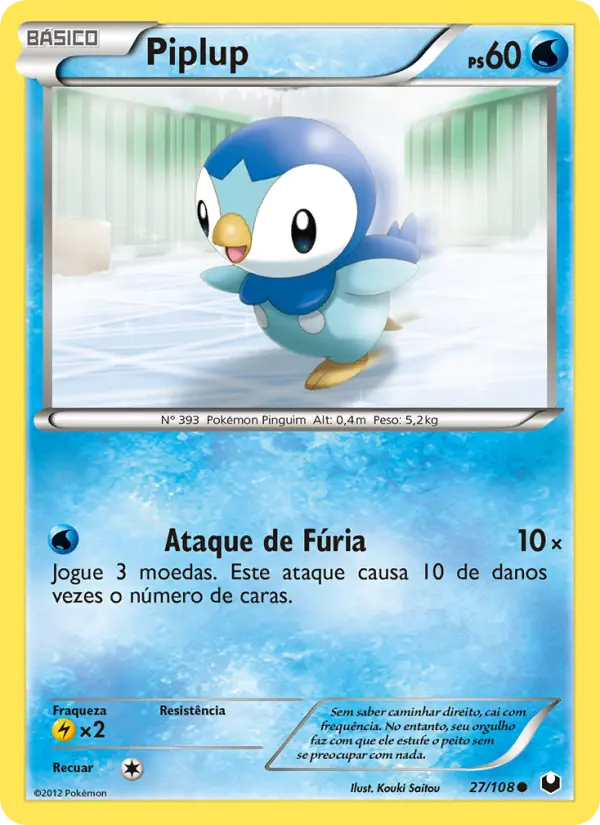 Carta Piplup, número 27/108 da coleção Exploradores da Escuridão