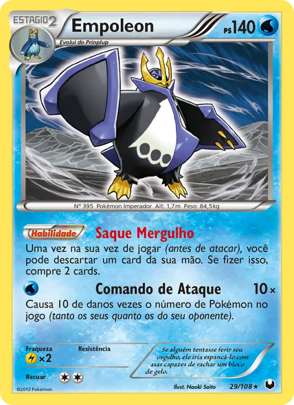 Carta Empoleon, número 29/108 da coleção Exploradores da Escuridão