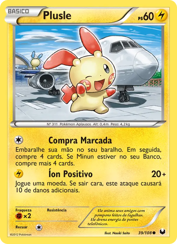 Carta Plusle, número 39/108 da coleção Exploradores da Escuridão