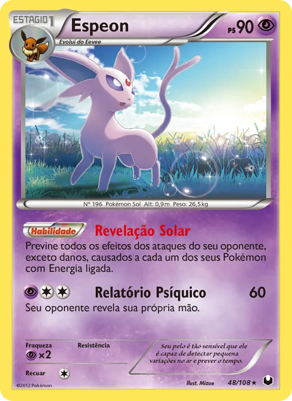 Carta Espeon, número 48/108 da coleção Exploradores da Escuridão