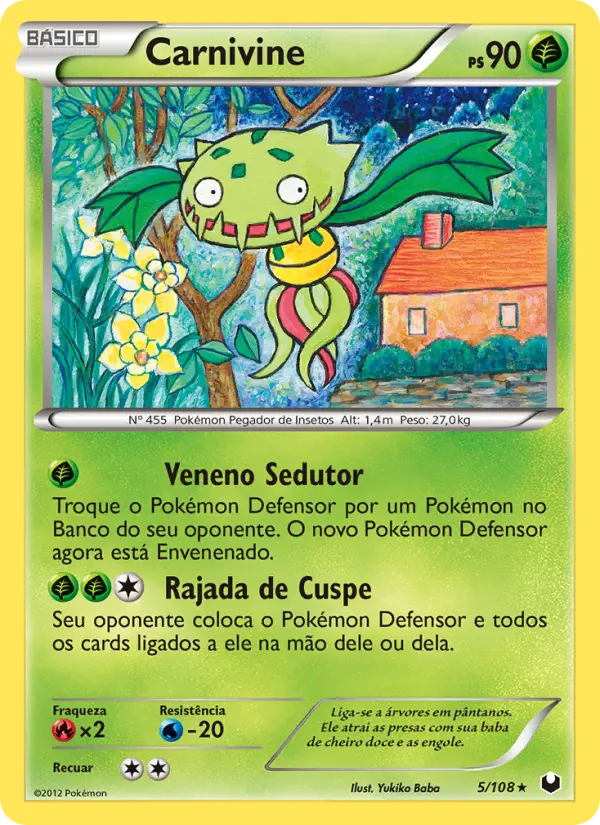 Carta Carnivine, número 5/108 da coleção Exploradores da Escuridão